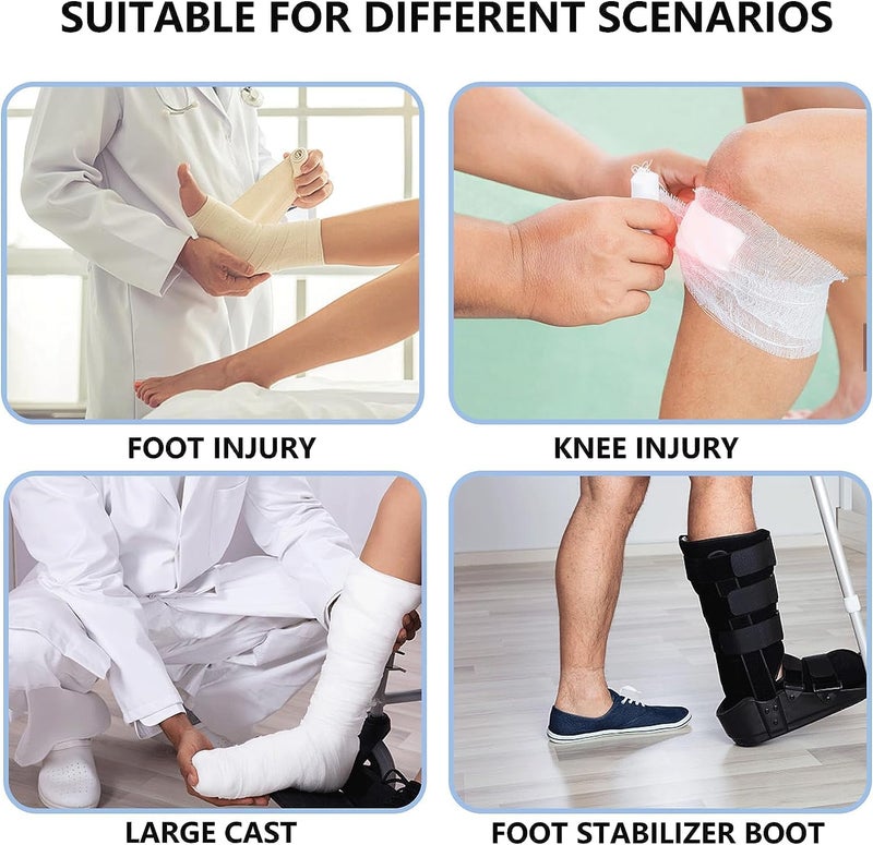 Divvsck Waterproof Full Leg Cast Cover for Shower Kids -Available in 3 Sizes | Leg Cast Shower Protector, Watertight Seal Cast Cover Leg for Knee Foot Ankle, No Mark on Skin Reusable(Recommended Age:11-15) - Image 4